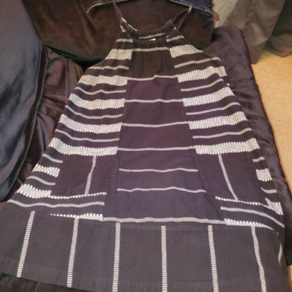 Old Navy vintage Black and Gray Striped Sheath Dress Large Tall - Picture 5 of 8